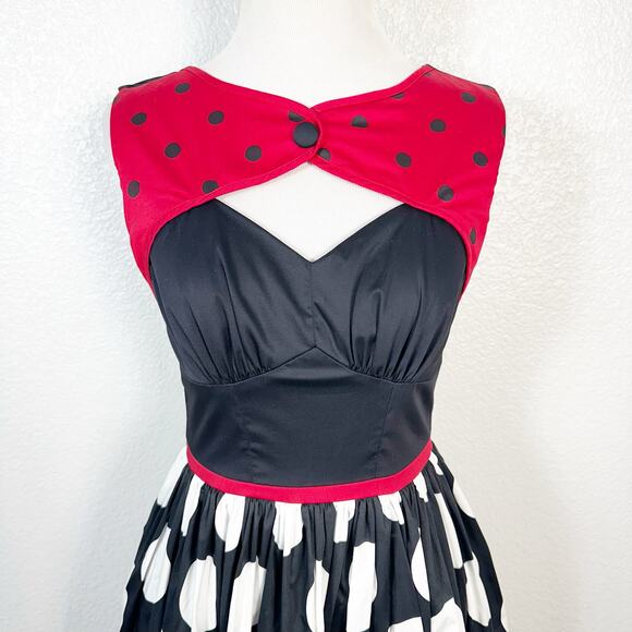 Disney Parks The Dress Shop Women’s Retro Mod Minnie Mouse Polka Dot Dress XS - Picture 2 of 16